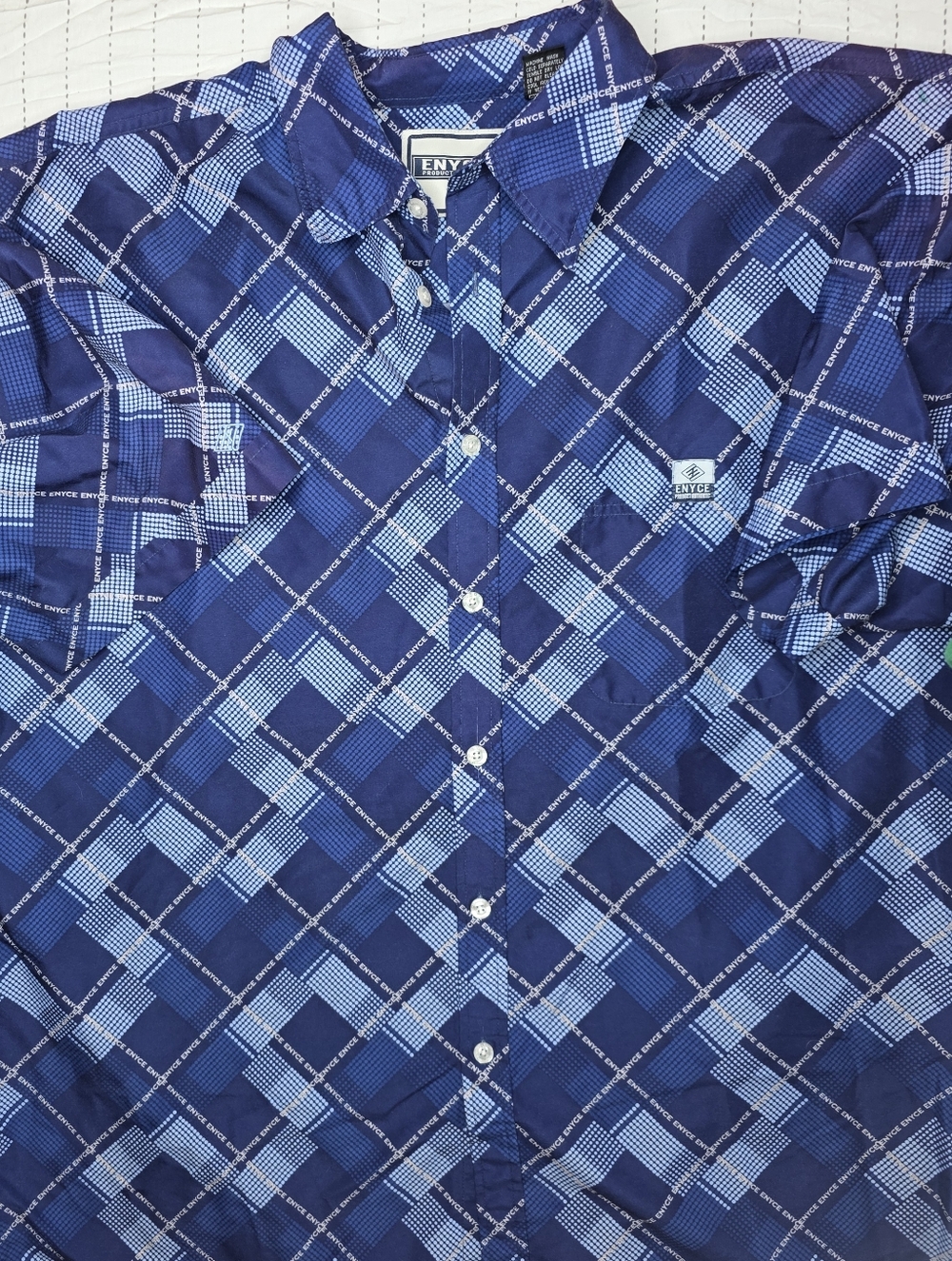 Vintage Enyce Y2K Vintage Streetwear All-Over Print Monogram Button-Down | XL